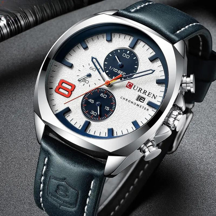 Sportsur med chronograf, vandtæt, med militært design