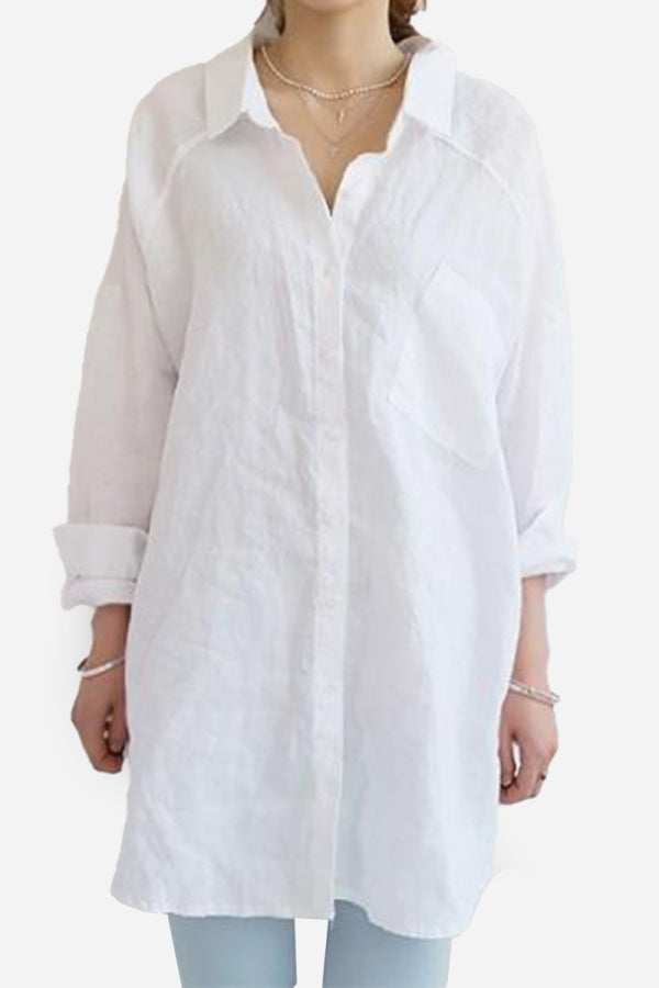 RILEY - OVERSIZED LINNED SKJORTE