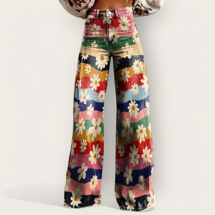 CHIC & SMUK / RETRO BLOMSTREDE BUKSER
