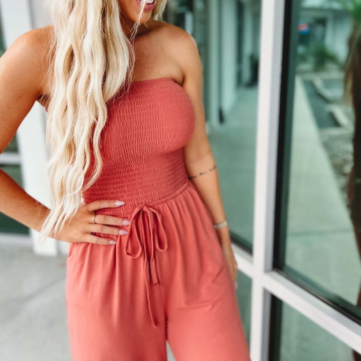TRENDY OFF - SHOULDER JUMPSUIT