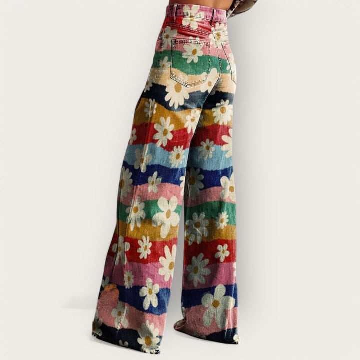 CHIC & SMUK / RETRO BLOMSTREDE BUKSER