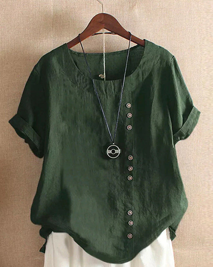 Maria - Ensfarvet kortærmet sommer-T-shirt