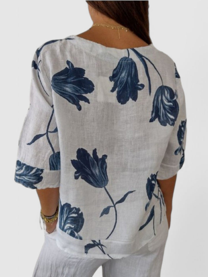 AGNES - BLOMSTRET BLUSE