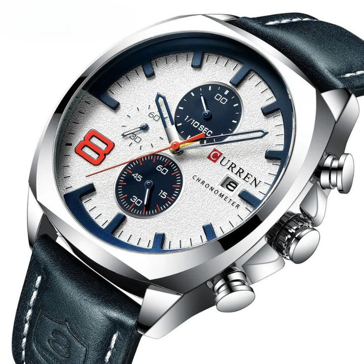 Sportsur med chronograf, vandtæt, med militært design