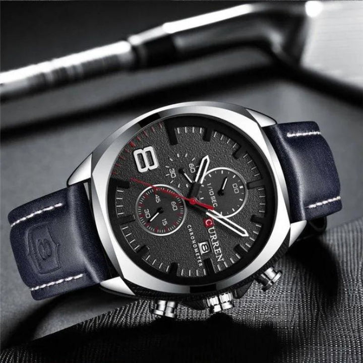 Sportsur med chronograf, vandtæt, med militært design