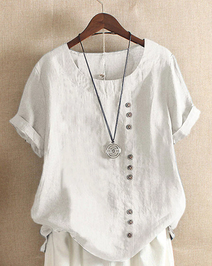 Maria - Ensfarvet kortærmet sommer-T-shirt
