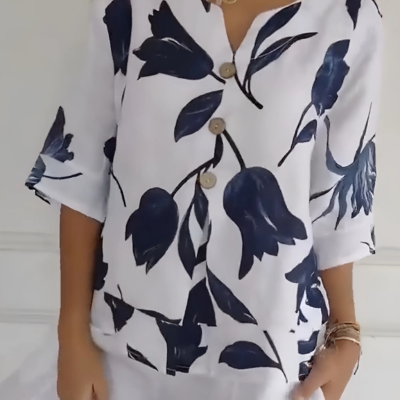 AGNES - BLOMSTRET BLUSE