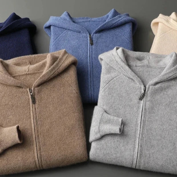 RASMUS - CASHMERE MERINO ULD ZIP-UP