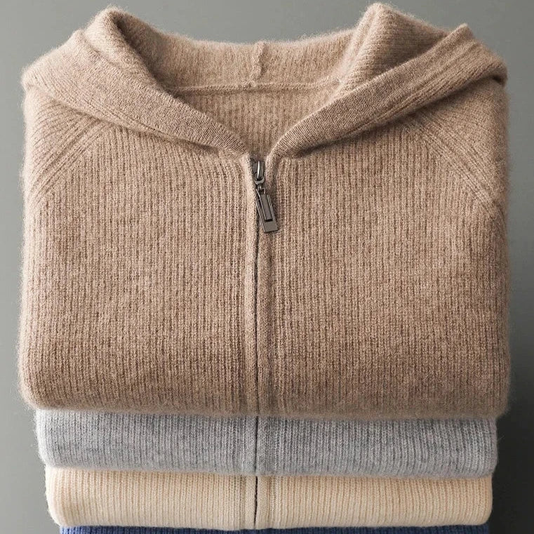 RASMUS - CASHMERE MERINO ULD ZIP-UP