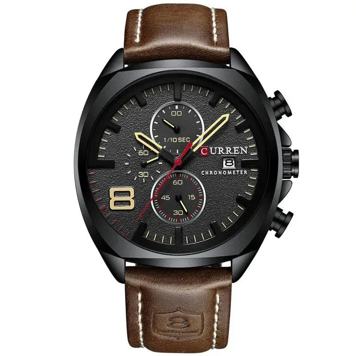 Sportsur med chronograf, vandtæt, med militært design