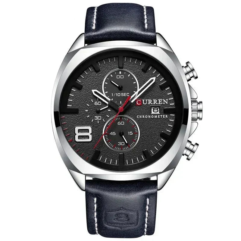 Sportsur med chronograf, vandtæt, med militært design