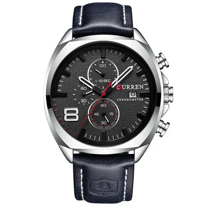 Sportsur med chronograf, vandtæt, med militært design