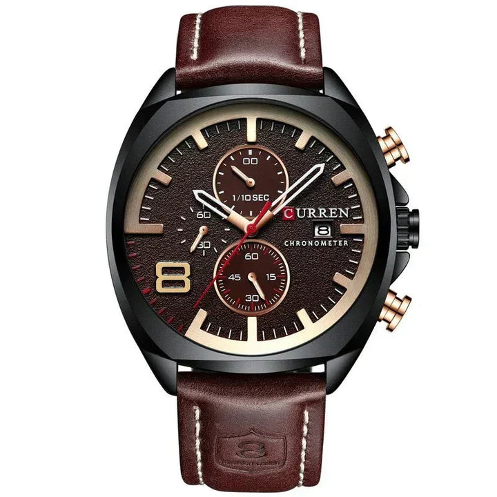 Sportsur med chronograf, vandtæt, med militært design