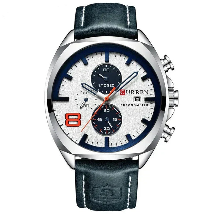 Sportsur med chronograf, vandtæt, med militært design