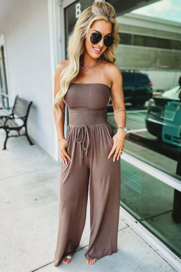 TRENDY OFF - SHOULDER JUMPSUIT