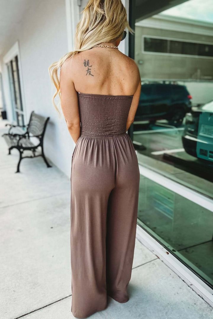 TRENDY OFF - SHOULDER JUMPSUIT